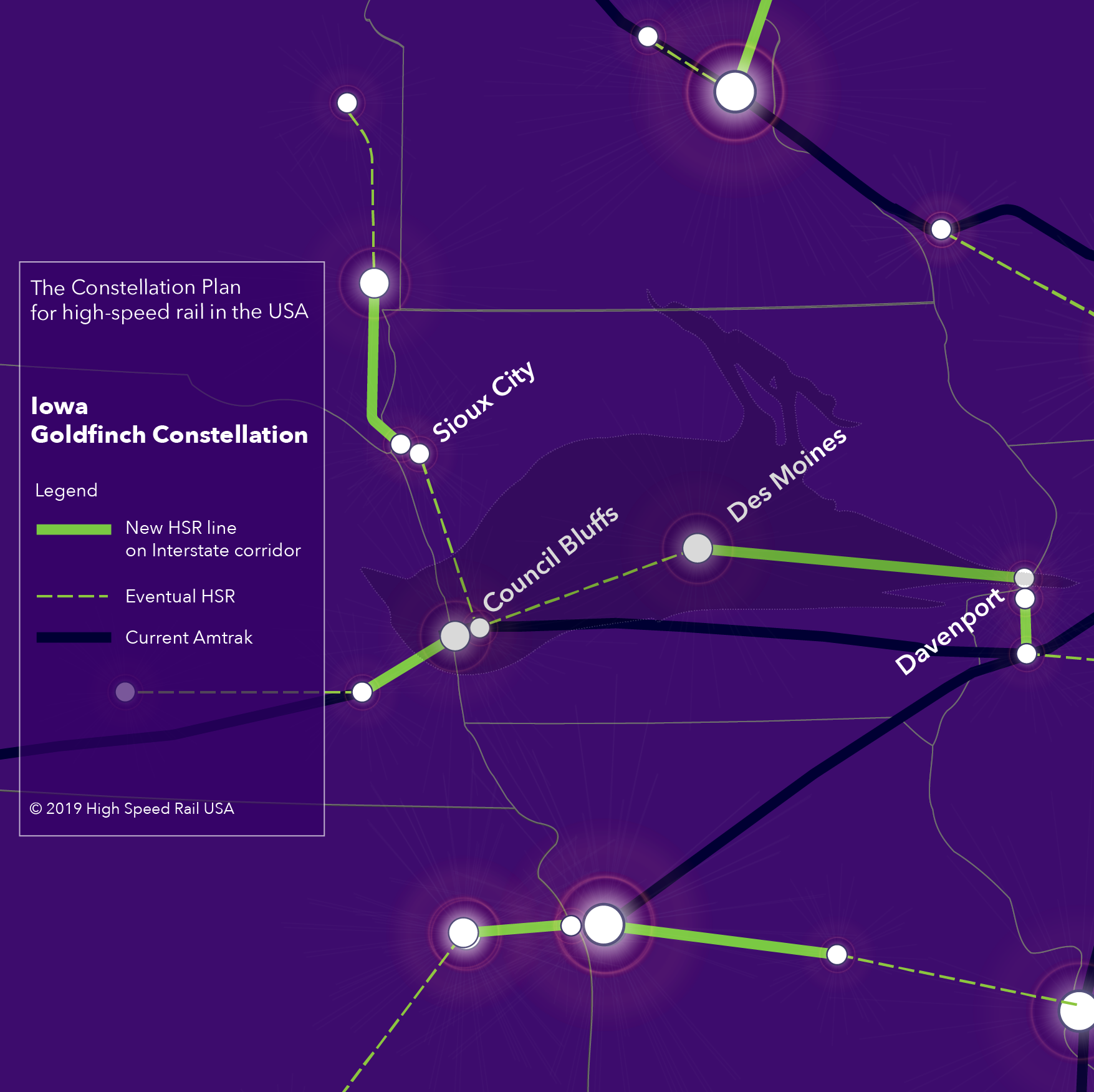 Iowa - The Goldfinch Constellation for high-speed rail