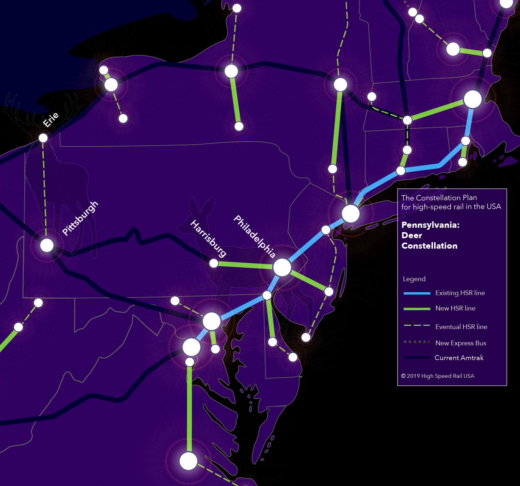 Pennsylvania - The Deer Constellation for high-speed rail